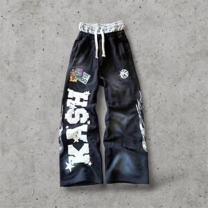 Men's Black Graphic Joggers
